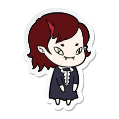 sticker of a cartoon friendly vampire girl