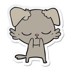 sticker of a cute cartoon dog