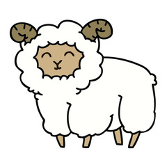 quirky hand drawn cartoon ram
