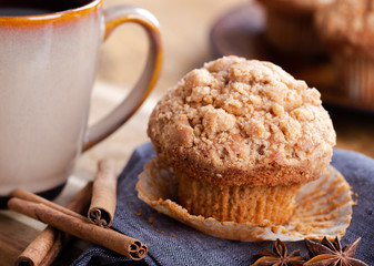Closeup of a Cinnamon Muffin