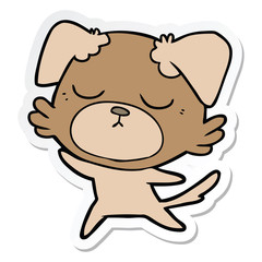 sticker of a cute cartoon dog