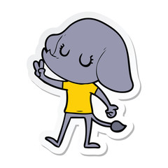 sticker of a cute cartoon elephant