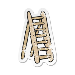 retro distressed sticker of a cartoon ladder