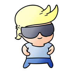 gradient cartoon kawaii kid with shades