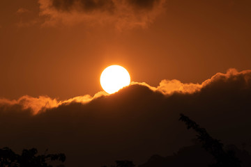 Evening  sunset in clouds