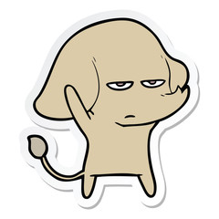sticker of a annoyed cartoon elephant
