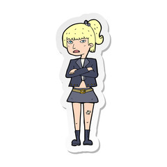 sticker of a cartoon cool girl