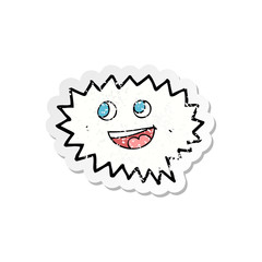 retro distressed sticker of a cute cartoon speech balloon