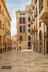 Street of the Spanish city of Tarragona on the Mediterranean coast