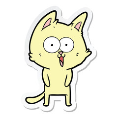 sticker of a funny cartoon cat