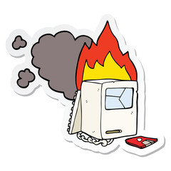 sticker of a cartoon broken computer