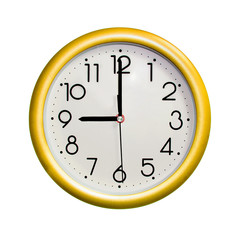 circle yellow wall clock