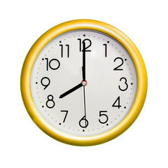 circle yellow wall clock