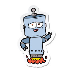 sticker of a cartoon robot