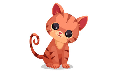 Cute little kitten vector illustration 2