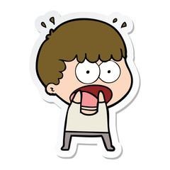 sticker of a cartoon shocked man