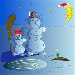 coming of spring scary snowmen terrible story horrors snowdrop