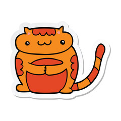 sticker of a cute cartoon cat