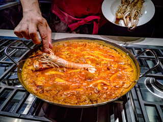 Pot with paella