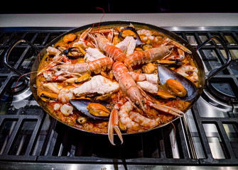 Pot with paella