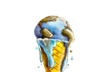 Ice Cream World - Concept of Climate Change, danger.