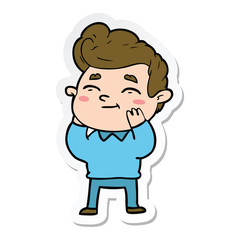 sticker of a happy cartoon man