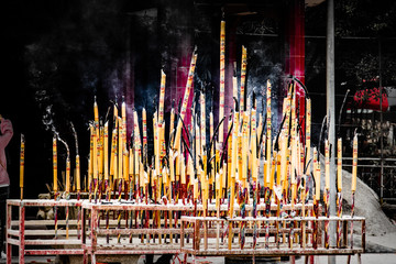 incense sticks in chinese temple