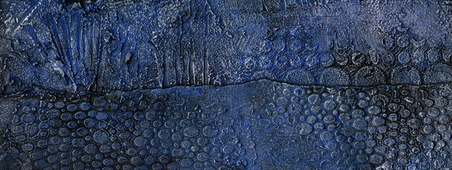 blue and gold embossed plaster background