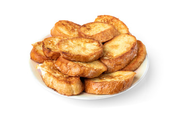 French toasts isolated on white background.