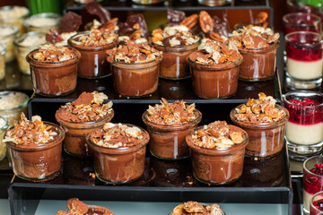 Chocolate mousse with cream