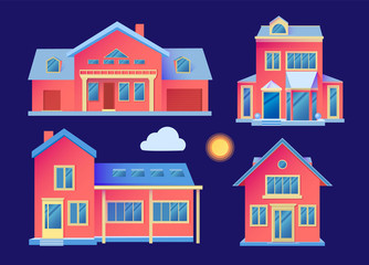 Fototapeta premium House Facade. Building Front View. Cottage Concept.