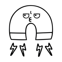 line drawing cartoon magnet