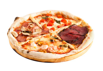 italian pizza, isolated on white background