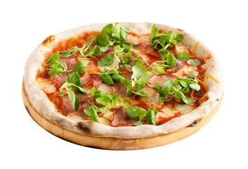 italian pizza, isolated on white background