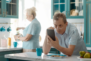 Man reading bad news