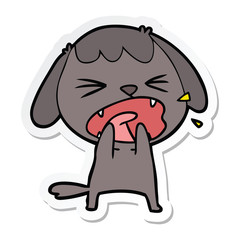 sticker of a cute cartoon dog barking