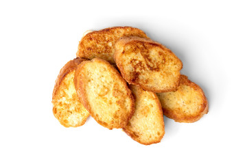 French toasts isolated on white background.