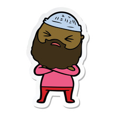 sticker of a cartoon man with beard