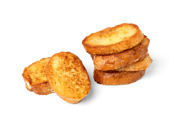 French toasts isolated on white background.