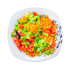 Home Made Salad Top View Isolated Photo