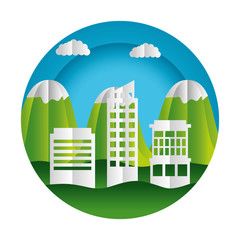 paper origami cityscape