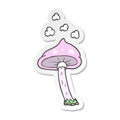 sticker of a cartoon mushroom