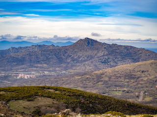 Aerial view of a mountain landscape on La Covatilla, Bejar (Salamanca)