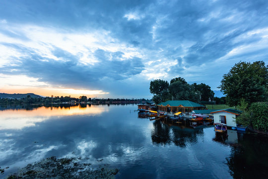 The beauty of Dal lake and the beautiful Shikaras during sunrise and sunset is the most charming thing in Kashmir