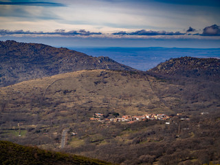 Aerial view of a mountain landscape on La Covatilla, Bejar (Salamanca)