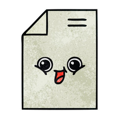 retro grunge texture cartoon sheet of paper