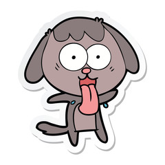 sticker of a cute cartoon dog