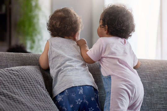 Baby Friends Playing At Home, Cute Moment