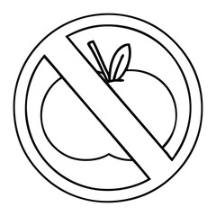 line drawing cartoon no food allowed sign