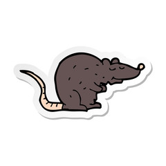sticker of a cartoon black rat